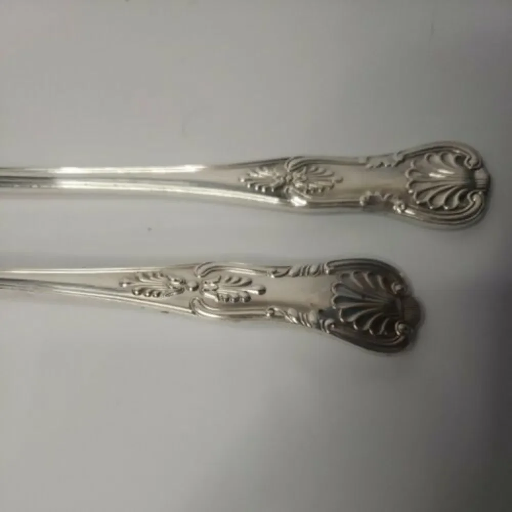 Reed & Barton Kings Serving Spoon And Fork Sterling Plated